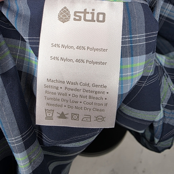 NEW Stio Eddy Long Sleeve Mountain Shadow Blue Plaid Button Up Shirt Size Small - Picture 8 of 10